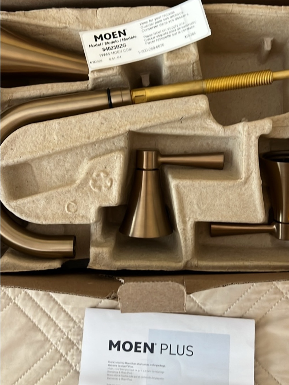 Moen Brushed Gold Two-Handle Widespread Lavatory Faucet
